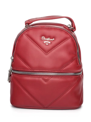 Красный мини-рюкзак с шевронной строчкой
